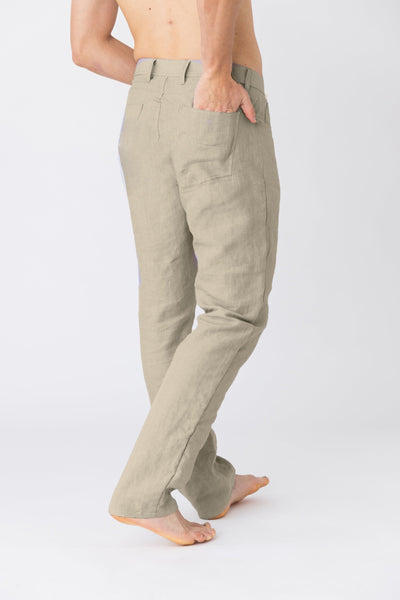 Pantalon en lin lavé “Flavio” naturel  3 #colour_naturel