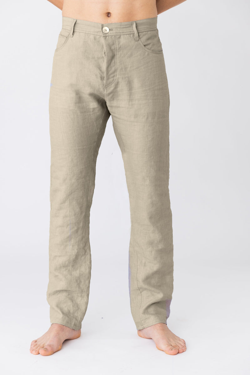 Pantalon en lin français “Flavio” naturel 13 