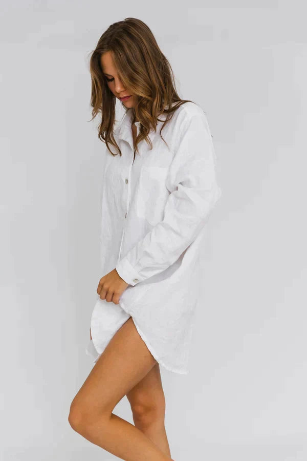 Chemise en lin "Eva" Blanc 9 