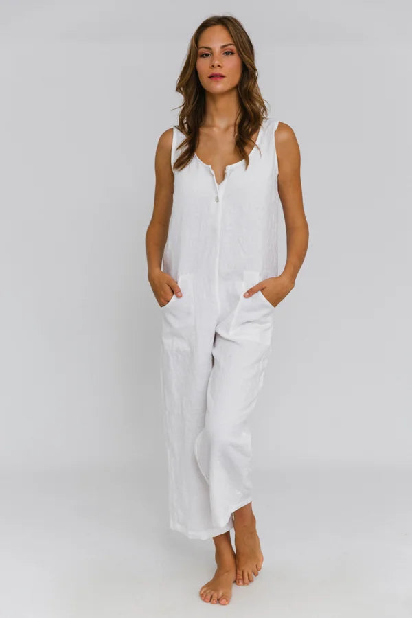 High quality French linen overalls Linenshed