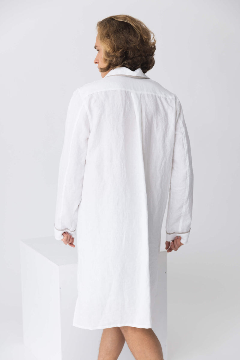 Chemise de nuit en lin lavé blanc-optique 3 