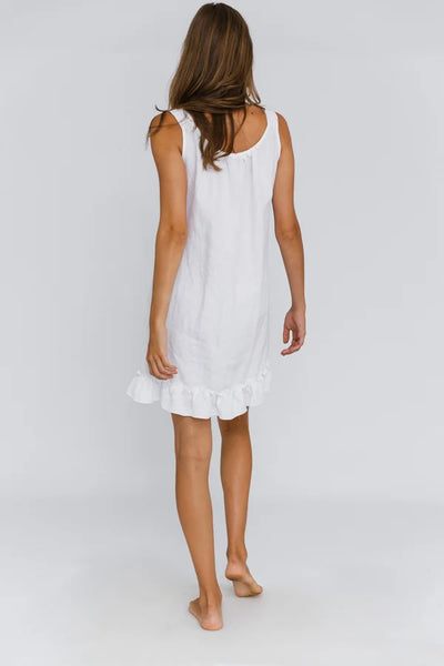 Robe de nuit « Ester » en lin lavé Blanc Optique 9 #colour_blanc-optique