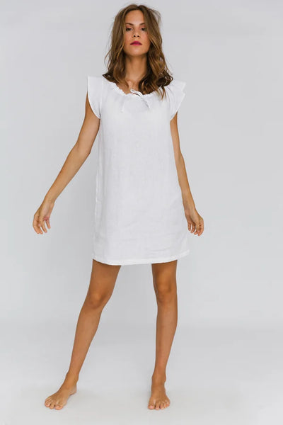 Chemise de nuit en lin « Jane » Blanc Optique 14 #colour_blanc-optique