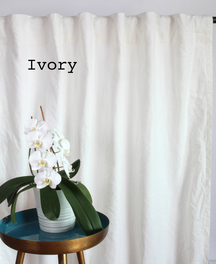 Linen Curtain Drapery in custom size, Ivory