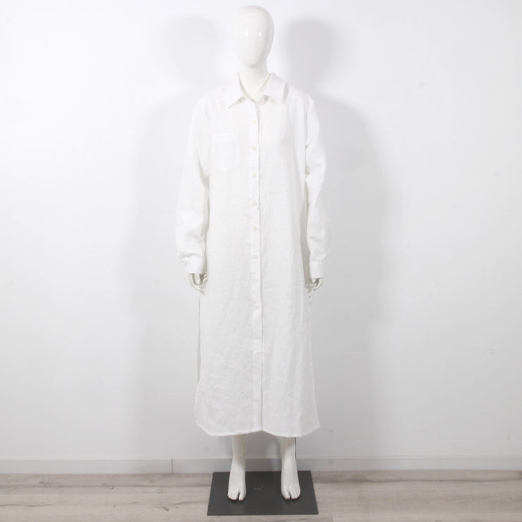 Long Linen Shirt Tunic "Jade" Optic White