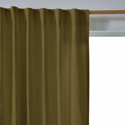 Rideau lin avec doublure cotton Olive Verte