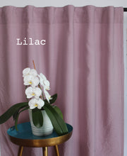 Linen Curtain Drapery in custom size, Lilac