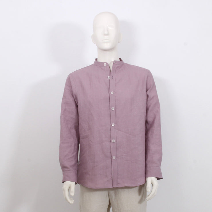 Mao linen shirt “Natanael” Lilac- Linenshed