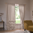 Custom ruffles linen window curtain natural beige - Waterfall