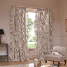 Custom ruffled beige natural linen curtain - Drops