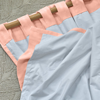 Rideau occultant en lin Rose sur mesure à pattes cachées