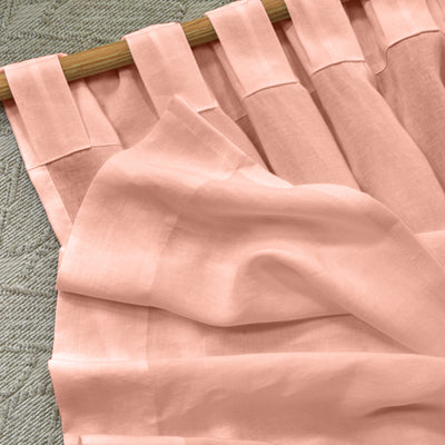 Rideau lin basique à pattes cachées non doublé Vieux Rose