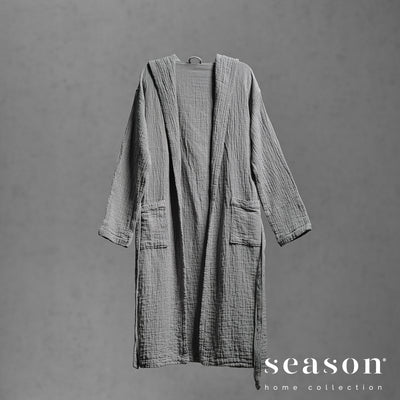 "Punto" Hooded Robe Grey