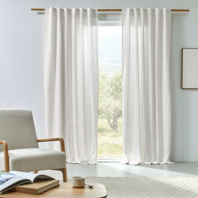 Rideau en lin doublé cotton sur mesure Ivoire