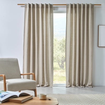 Rideau en lin doublé cotton sur mesure Naturel