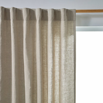 Rideau lin avec doublure cotton sur mesure Naturel