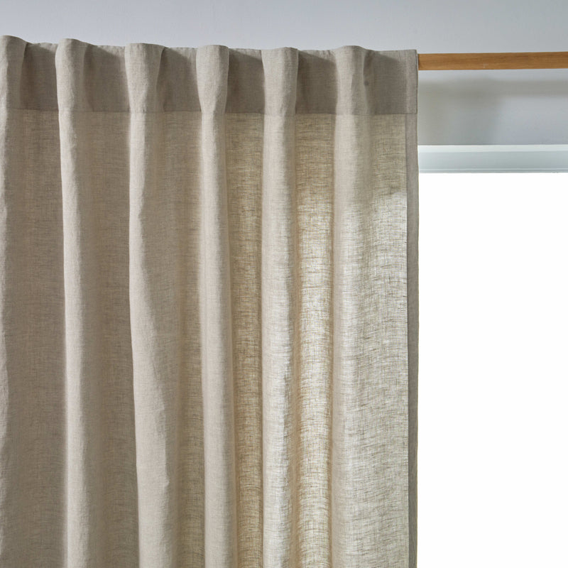 Rideau lin avec doublure cotton sur mesure Naturel