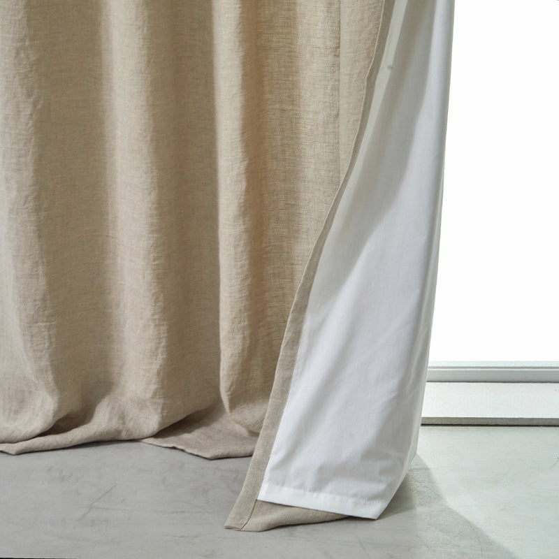 Rideau doublé en lin sur mesure Naturel