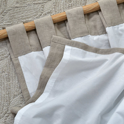 Rideau doublé en lin sur mesure Naturel à pattes cachées