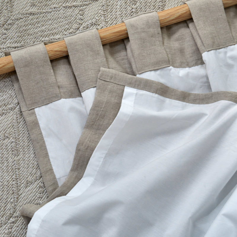 Rideau doublé en lin sur mesure Naturel à pattes cachées