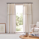 Custom-made Linen Curtain panel with bourdon edge - Ivory