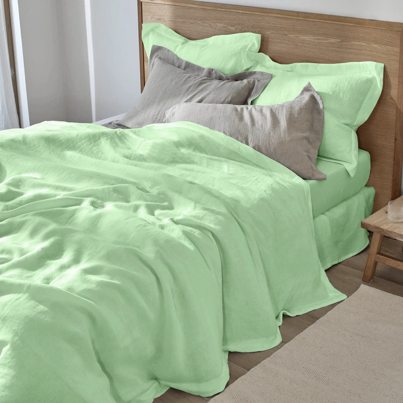 Housse de couette à bords plats vert menthe