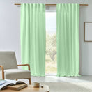lined linen curtain mint green