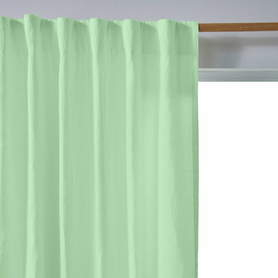 Rideau lin avec doublure cotton sur mesure  vert menthe