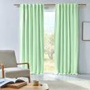 Blackout linen curtain panel mint green