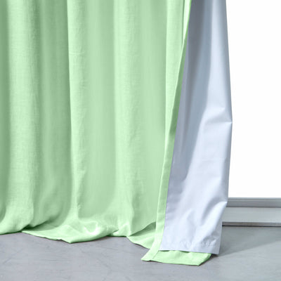 Rideau occultant en lin Vert Menthe