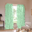 Ruffles linen window curtain mint green - Drops