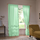 Ruffles Linen Window Curtain mint green - Waterfall