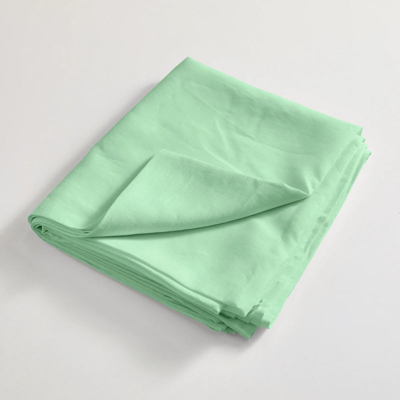 drap plat en lin lavé plié Vert menthe