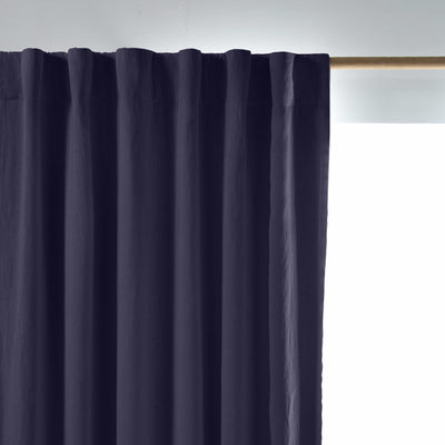 Rideau en lin occultant sur mesure bleu nuit