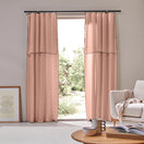 Linen Curtain panel with bourdon edge - Nude