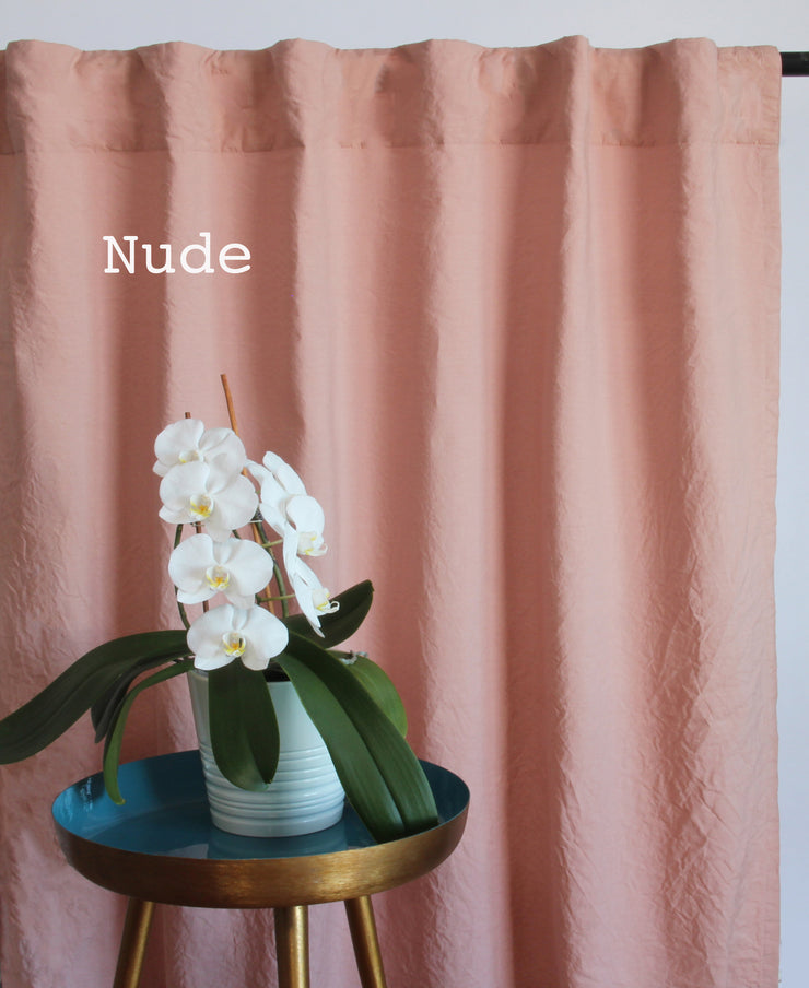 Ruffles Linen Curtain Nude