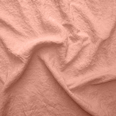 Swatch pour chemin de table lin lavé à volants rose