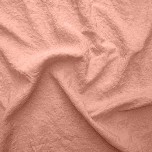 Swatch pour chemin de table lin lavé à volants rose