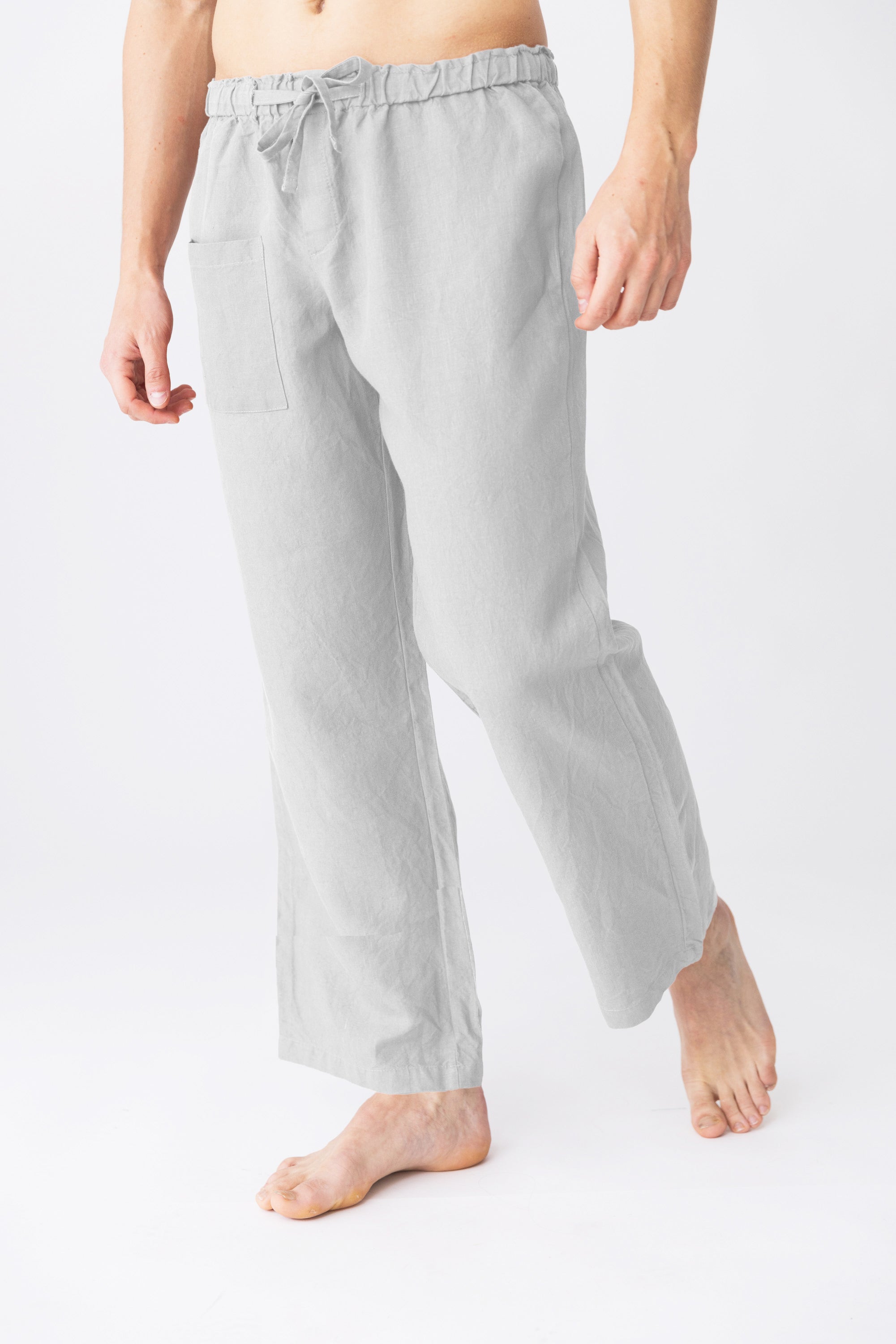 Men's linen pajama pants light grey | Linenshed