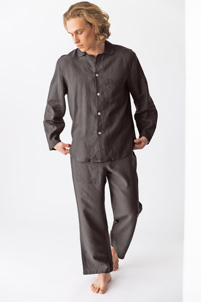 Pyjama en lin pour homme “Ronaldo” Gris Plomb #colour_gris-plomb