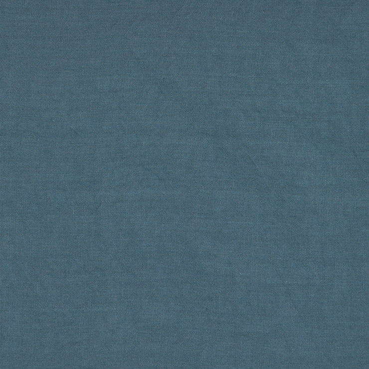 Ruffled Long Sleeves Washed Linen Night Dress #colour_bleu-francais