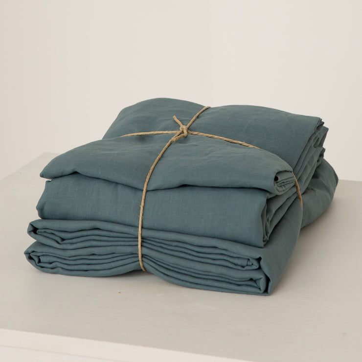100 % Linen Sheets Set French Blue - Linenshed