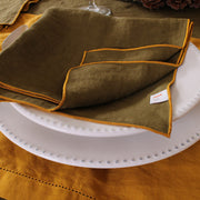 Bourdon Edge Linen Table Napkins set - Linenshed