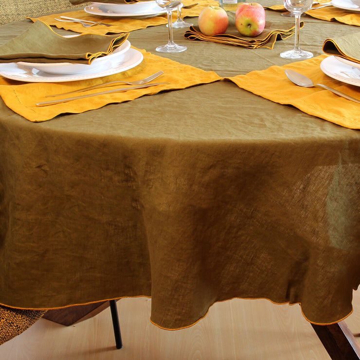 Bourdon Edge Linen Tablecloth - Linenshed