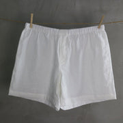 100% Linen Boxer shorts Optic White