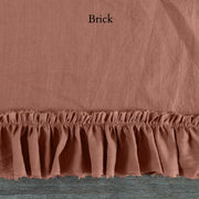 Hand Frayed Ruffles Linen Pillowcases Brick