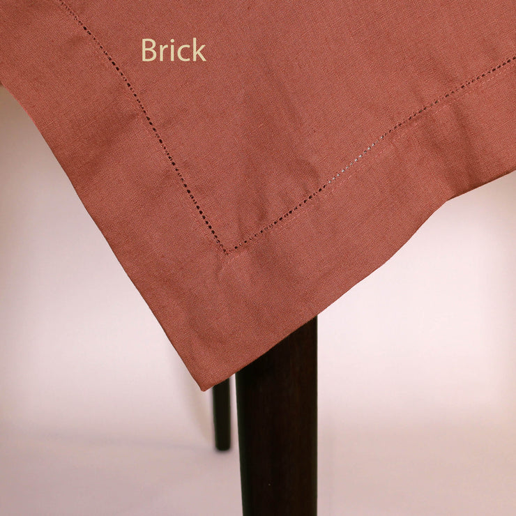 Hemstitched Linen Tablecloth (oval custom size)