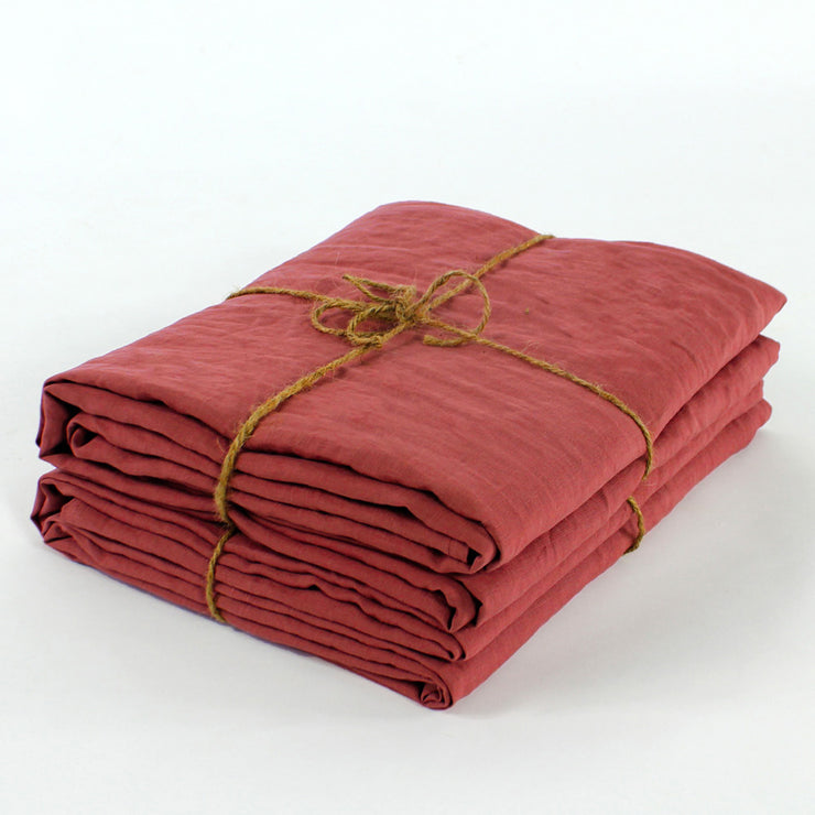 Bed Linen Flat Sheet Brick. Linenshed