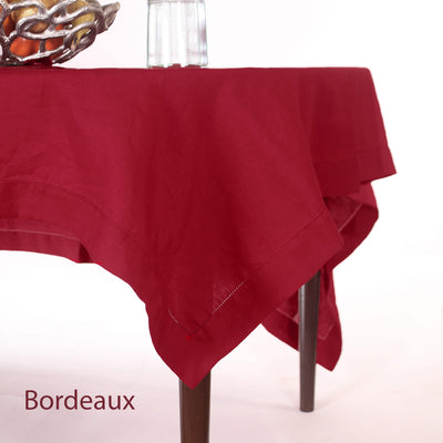 Nappe en lin ajouré (ronde sur mesure)#colour_bordeaux