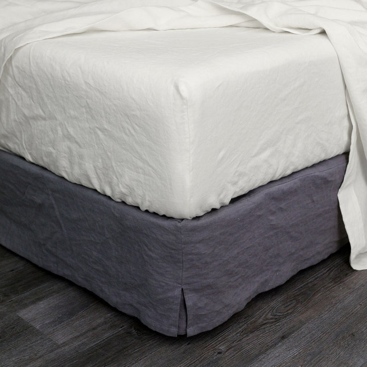 Washed Linen Fitted Sheet Chalk